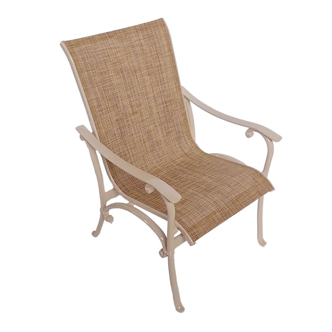 Outdoor Patio Chair after resling and powder coat refinish by patio guys