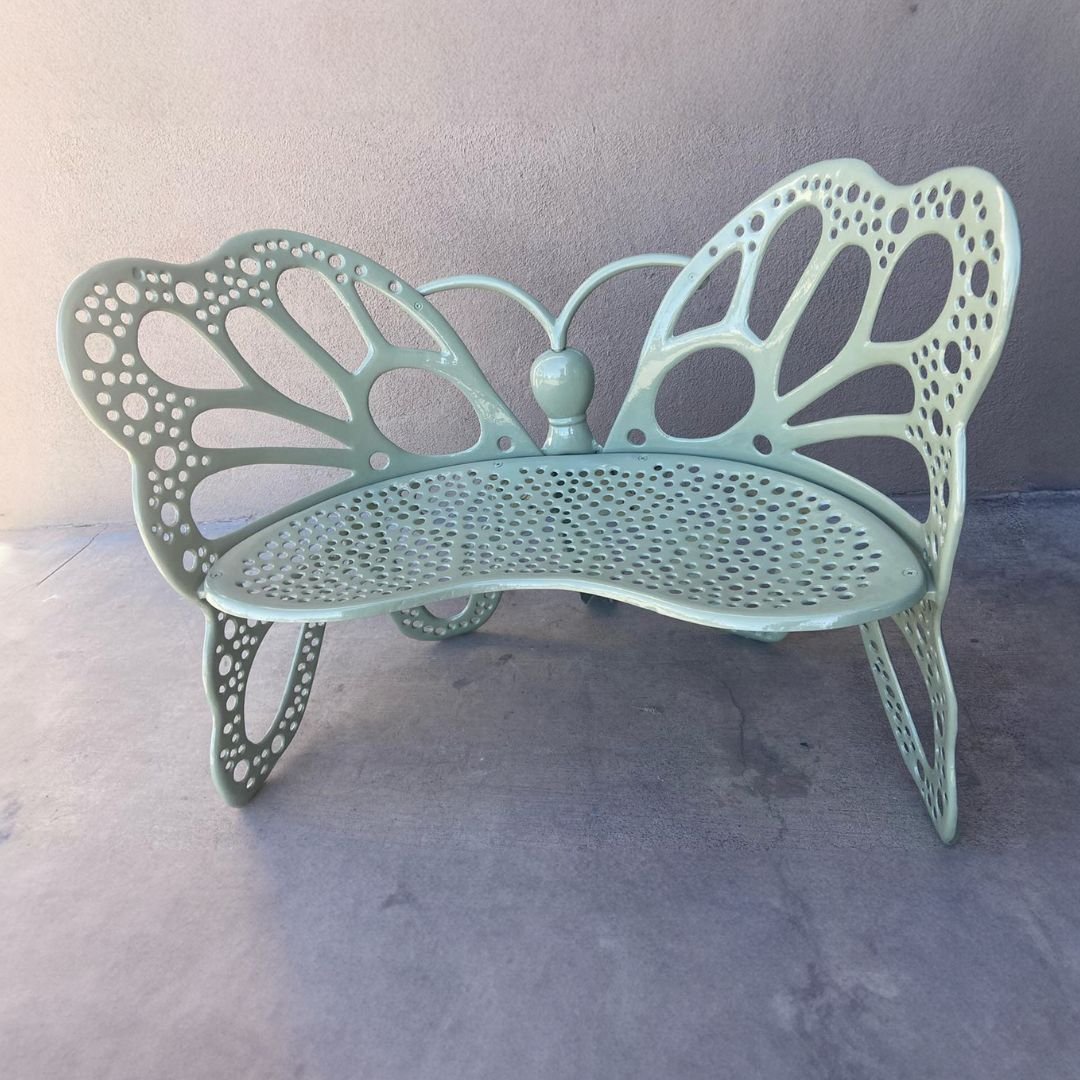 Unique Outdoor Butterfly Bench restored by Patio Guys