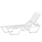 White outdoor strap chaise lounge