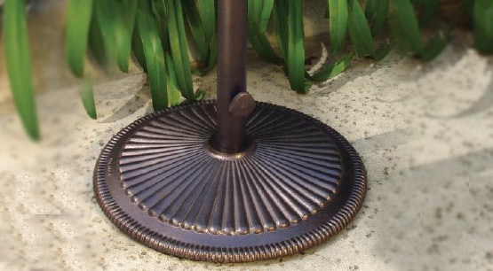 Zoomed in image of an umbrella base