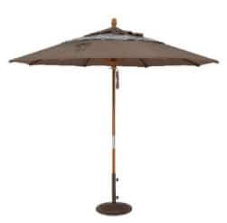 Umbrella with wooden stand example