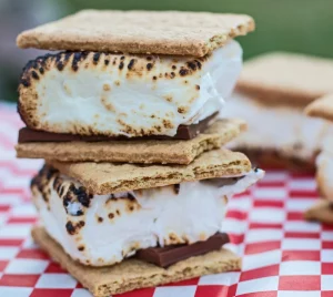 S'more for couple on backyard date