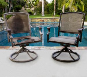 Outdoor Patio Swivel Chairs Refinished Before and after