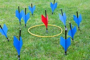 Lawn darts backyard date idea