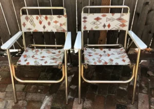 folding chairs with geometric design 1960s history of vintage patio furniture